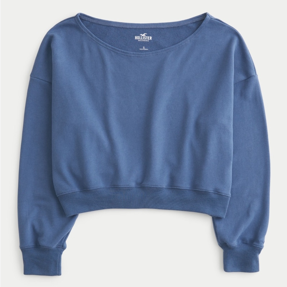 Hollister Blue Crew Neck Sweater Soft Cotton Casual